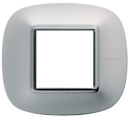 Рамка эллипс Legrand BTicino Аxial Axolute 2 мод Матовое Серебро  картинка